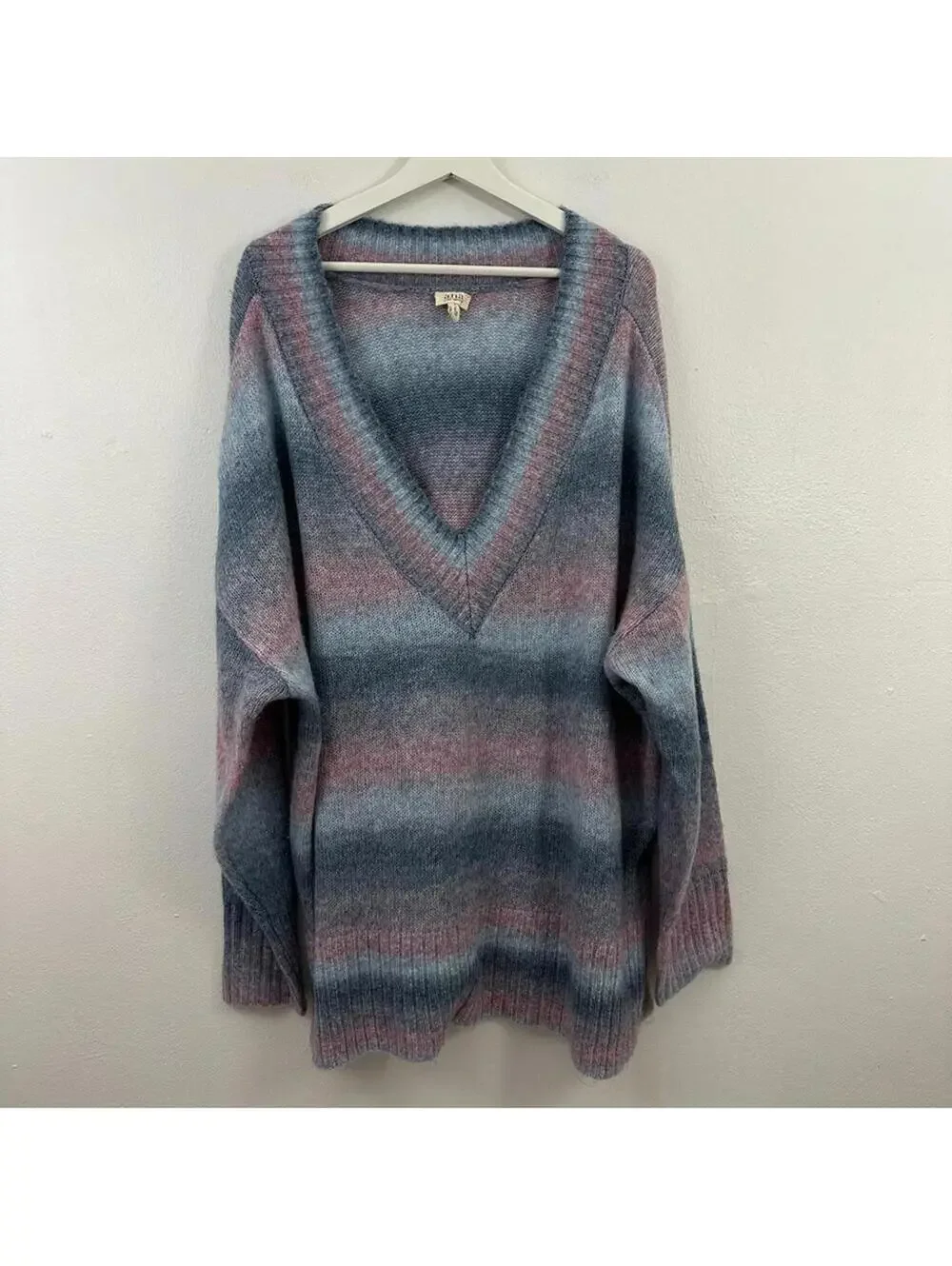 A.N.A Women’s V-Neck Striped Sweater Size 2X